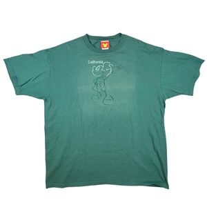 Vintage Disney Mickey Mouse California Embroidered Green T-Shirt Mens XL Tee
